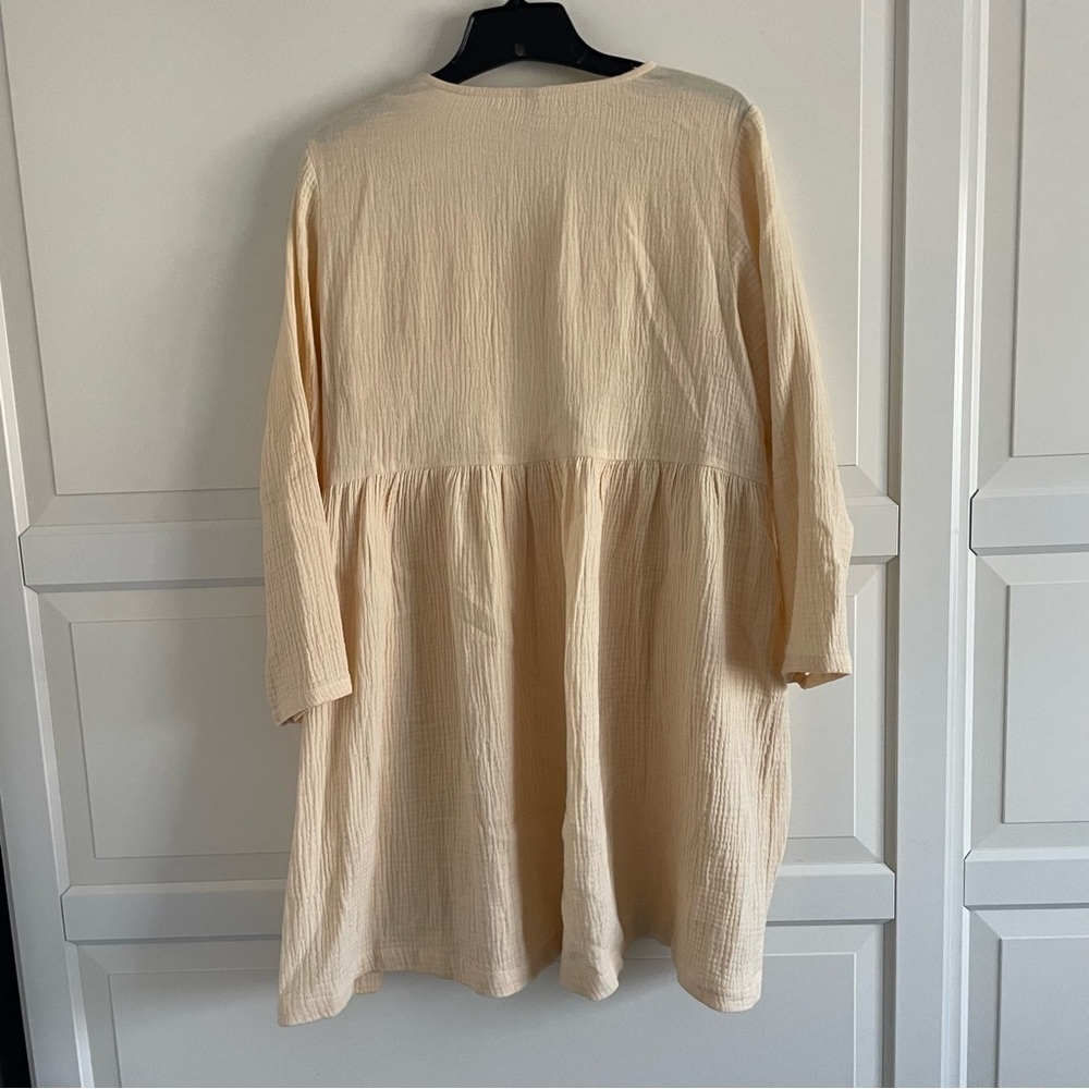 Rachel Pally Rocio gauze cream color babydoll dress 20715 - Picture 3 of 9